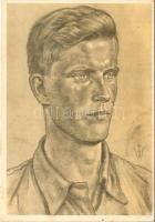 Jungbauer aus Bessarabien. Deutscher Blutadel in aller Welt / WWII German NS (nazi) propaganda art postcard. A. Daehler Nr. 28. s: W. Willrich (EB)