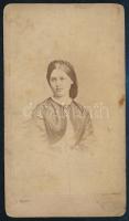 cca 1865 Perczel Irma, Perczel Mór legidősebb lánya, keményhátú fotó, 10,5×6,5 cm