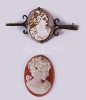 2 darab régi karneol kámea, m: 3 cm alatt