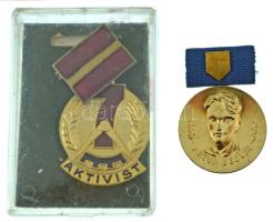 Németország DN "Artur Becker / A fiataljaink szocialista jövőjéért - FDJ" aranyozott fém kitüntetés szalagon + DN "A szocialista életmódhoz szocialista munkamódszer szükséges" zománcozott, aranyozott fém jelvény műanyag tokban T:AU,XF Germany ND "Artur Becker / Für die Sozialistische Zukunft Unserer Jugend - FDJ" gilded metal decoration on ribbon + ND "Auf Sozialistische art zu Leben Erfordert auf Sozialistische art zu Arbeiten" enamelled, gilded metal badge in plastic case C:AU,XF