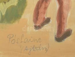 Pósfainé L. Kovács Júlia (1935-): Földanya "Gea" (Ajkai részlet járókelőkkel). Vegyes tech...