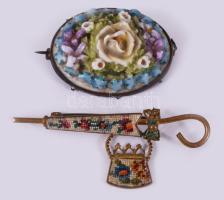 2 darab régi bross, h: 6,5 cm alatt