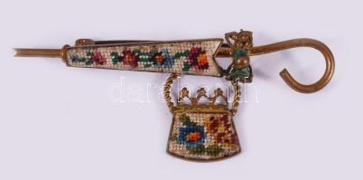 2 darab régi bross, h: 6,5 cm alatt