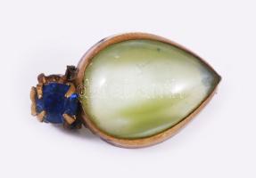 2 darab régi bross, kő berakással, h: 4 cm alatt