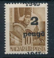Nagyvárad I. 1945 Hadvezérek 2P/10f elcsúszott felülnyomással Signed: Bodor