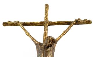 Erwin Huber (1929-2006): Feszület. Fém. Jelzett. 20 cm
