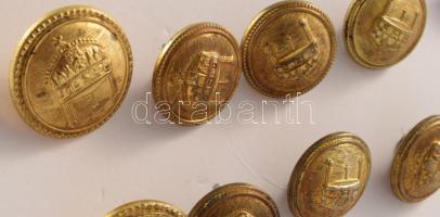 ca 1930 12 db katonai zubbony gomb