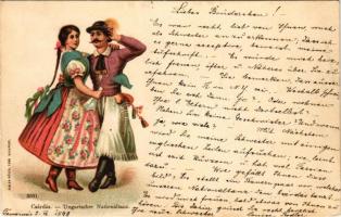 1899 Csárdás, magyar folklór / Ungarischer Nationaltanz / Hungarian folklore art postcard, traditional dance. Rigler R.T. 3031. litho (EB)