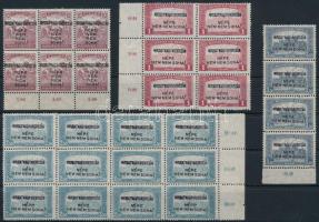 Nyugat-Magyarország IV. 1921 4 klf összefüggés, közte hármaslyukasztások (130.000) / units Signed: Bodor