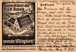 1940 Unterstütze die USV Arbeit werde Mitglied! Schwesternstationen / German propaganda, nurse stations