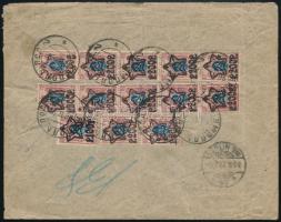 1923 Ajánlott levél Berlinbe 13 db bélyeggel / Registered cover with 13 stamps to Berlin
