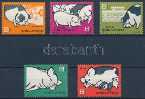 1960 Sertések sor / set Mi 546-550 (Mi EUR 350.-) (kisebb gumihibák / small gum disturbances)