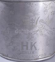 1946/1947 Málenkij robot fogolymunka. Kijev környéke, 1946-1947, megmunkált alumínium csajka és ciga...