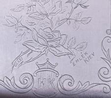 1946/1947 Málenkij robot fogolymunka. Kijev környéke, 1946-1947, megmunkált alumínium csajka és ciga...