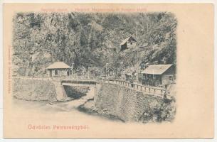 1902 Petrozsény, Petrosani; Részlet a Szurdukból, határ híd Magyarország és Románia között. Joánovits és Sternád kiadása / gorge, border bridge (EK)