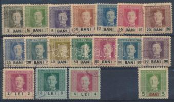 1918 Osztrák-magyar tábori posta Romániában teljes forgalmi sor (18-34) + 5 Bani függőleges papírránccal