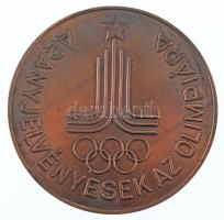 zzz DN (1980 k.) "Aranyjelvényesek az Olimpiára / A KISZ Központi Bizottsága" kétoldalas bronz emlékérem, "2145" számozással (70mm) T:XF, patina, karc