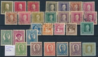 K.u.K. Feldpost 1915-1918 kis összeállítás, 28 db bélyeg stecklapon