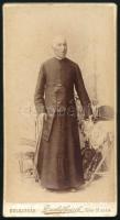 cca 1880 Papp Tivadar örmény katolikus pap, keményhátú fotó a Dunky Fivérek kolozsvári műterméből, 16,5×10,5 cm