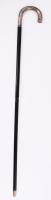 Régi sétabot, ezüst (Ag) markolattal, javított, jelzett, h: 85 cm
