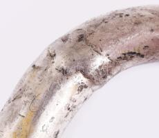 Régi sétabot, ezüst (Ag) markolattal, javított, jelzett, h: 85 cm