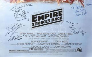 1993 Star Wars - The empire strikes back. Filmplakát számos autográf aláírással: Billy Dee Williams ...