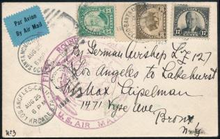 1929 Zeppelin világ körüli repülés levél alkalmi bélyegzésekkel / Round the world flight cover