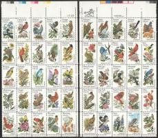 1982 Madarak és virágok sor 2 db 25-ös fél ívben Mi 1532-1581