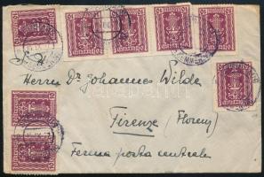 1922 Levél Firenzébe 27 bélyeggel / Cover to Florence with 27 stamps