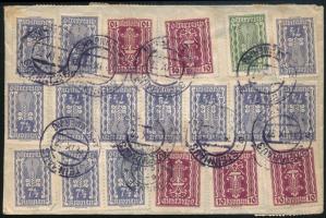 1922 Levél Firenzébe 27 bélyeggel / Cover to Florence with 27 stamps