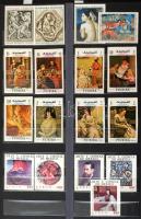 Festmény motívum gyűjtemény, 10 lapos A/4 berakóban, közte francia, bolgár, szovjet, román, lengyel,...