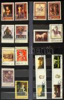 Festmény motívum gyűjtemény, 10 lapos A/4 berakóban, közte francia, bolgár, szovjet, román, lengyel,...