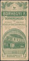 Borhegyi F. Borkereskedés Budapest szecessziós számolócédula