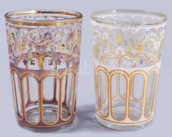 6 darab török kávés pohár, kopott, m: 8,5 cm