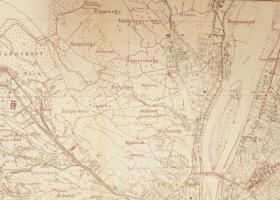 1908 Budapest térképe a főváros iskoláinak megjelölésével, kiadja: Magyar Földrajzi Intézet Rt., 50×...