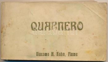 Fiume, Rijeka; Quarnero, képeslapfüzet 12 lappal (2 sérült). Giacomo M. Kohn / postcard booklet with 12 images (2 damaged) (szakadás / tear)