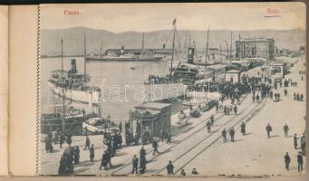 Fiume, Rijeka; Quarnero, képeslapfüzet 12 lappal (2 sérült). Giacomo M. Kohn / postcard booklet with...