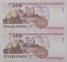 2013. 500Ft (2x) sorszámkövetők "EC 6901360 - EC 6901361" T:AU