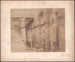 cca 1900 Luxori templom, kartonra kasírozott, feliratozott fotó, sérült karton, 21×26 cm