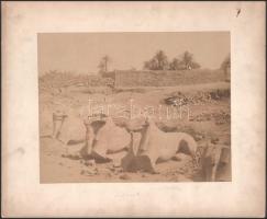 cca 1900 Szfinxek, kartonra kasírozott, feliratozott fotó, 21×26 cm