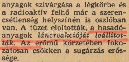1986 A Csernobili atomerőmű szerencsétlenségről (hamisan) beszámoló magyar újságok 2 db