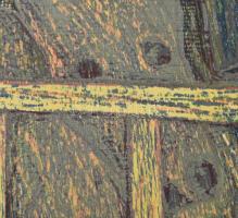 Fekete Esteban (1924-2009): Kutya. Színes fametszet, papír, jelzett, számozott (72/100). 55×40 cm