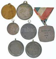 Vegyes, 7db-os koszorús / portrés-babérágas tematikájú díjérem tétel, közte 1974. "Belvárosi Ku...