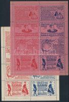 1915 Babakiállítás 2 klf levélzáró kisív / labels in mini sheets