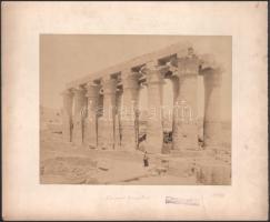 cca 1900 Luxori templom, kartonra kasírozott, feliratozott fotó, 26×21 cm