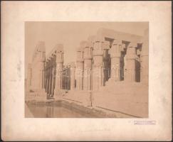 cca 1900 Luxori templom, kartonra kasírozott, feliratozott fotó, 26×21 cm