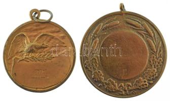 1942. "Leventeverseny" kétoldalas bronz díjérem, gravírozás lekoptatva. Szign.: "Berá...