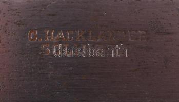 Egy személyes, keresztelő ezüst evőeszköz készlet, jelzett, nettó 149 g + kés