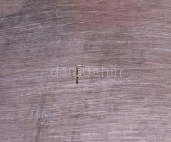 Kávéházi tálca. Ezüstözött alpakka, jelzett 34x24 cm