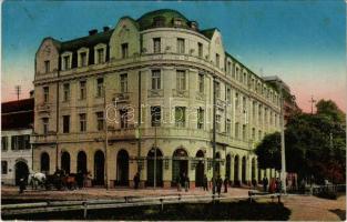 Nagyszeben, Hermannstadt, Sibiu; Bretterpromenade, Volksbad / Boulevard szálloda, fürdő / hotel, bath